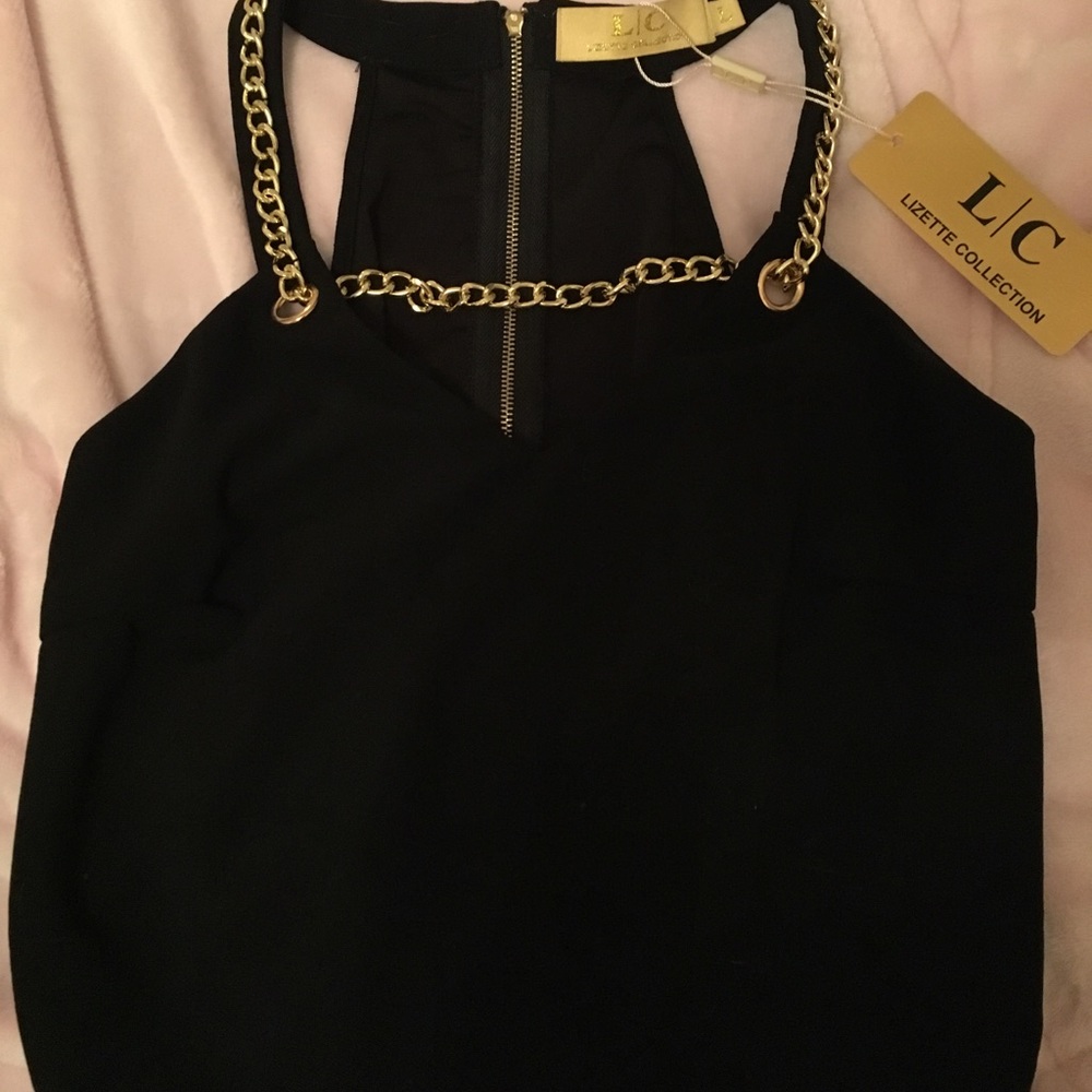 NWT Area 7 Gorgeous Chained/Zip Dressy tank
